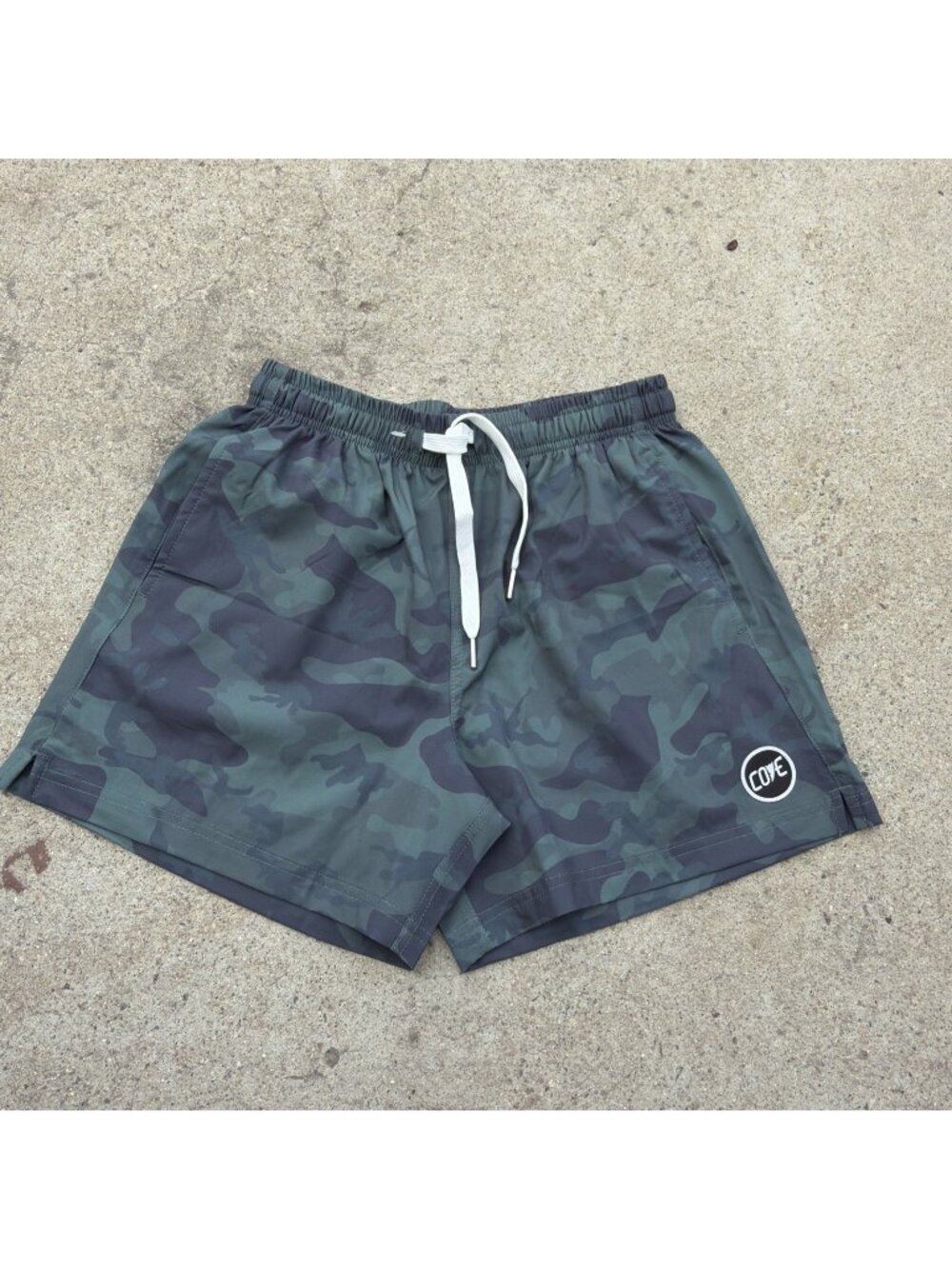 Cove Shorts Mens 38 Camo Gray Athletic Gym 5" Inseam Drawstring